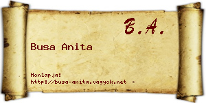 Busa Anita névjegykártya